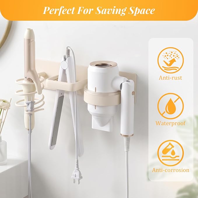 Hair Dryer Holder Curling Iron Holder Flat Iron, Curling iron holder wall mount - Image 6