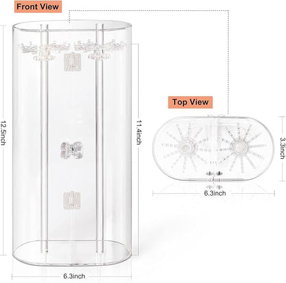 Acrylic Necklace Holder, Dustproof Rotation Jewelry Storage Holder Stand - Image 2