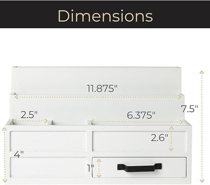 BLU MONACO | White Desktop Organizer - Image 6