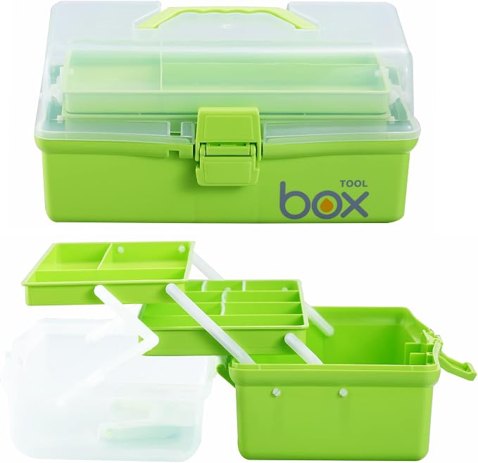 2PCS 12'' Three-Layer Clear Plastic Storage Box/Tool Box - Image 3
