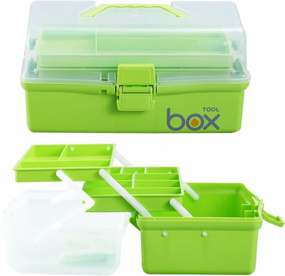 2PCS 12'' Three-Layer Clear Plastic Storage Box/Tool Box - Image 3