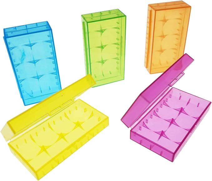 5 PCS Clear Colorful Battery Storage Case Holder Organizer - Image 2