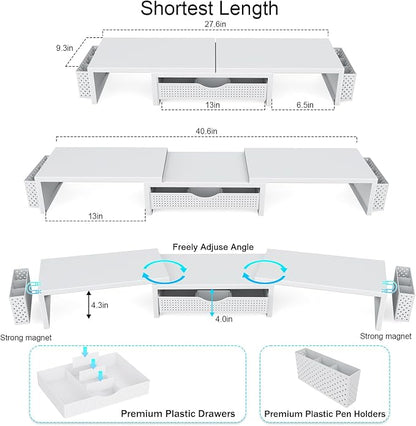 gianotter Dual Monitor Stand Riser, Desk Organizer - Image 3