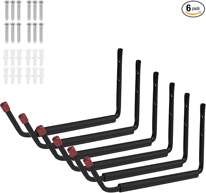 6 Pack Garage Hooks Heavy Duty by Unknown