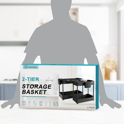 Sevenblue 2 Pack Under Sink Organizer, Under Bathroom Cabinet Organizer - Image 7