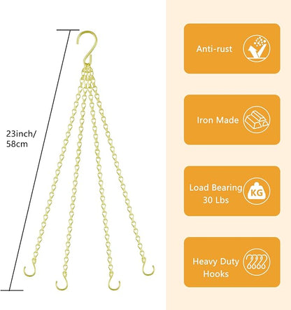 garini 3 Pack, 23 Inch Hanging Baskets Chain, Bird Feeders and Lanterns - Image 3