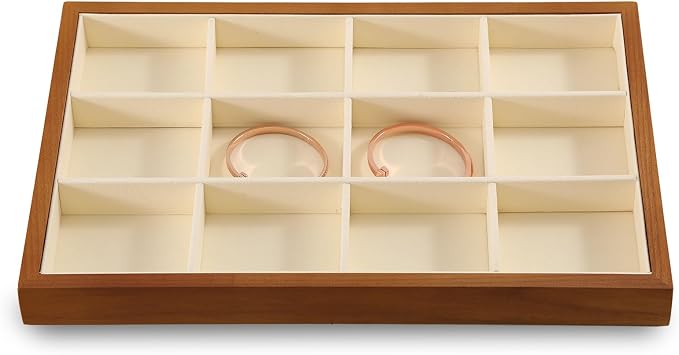 Jewelry Drawer Organizer, Wood Stackable Jewelry Trays, Premium Jewelry Tray by Yinbeini