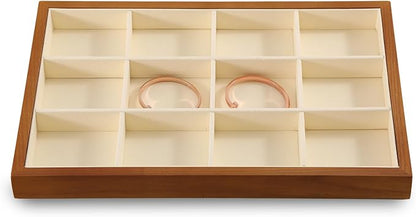 Jewelry Drawer Organizer, Wood Stackable Jewelry Trays, Premium Jewelry Tray by Yinbeini