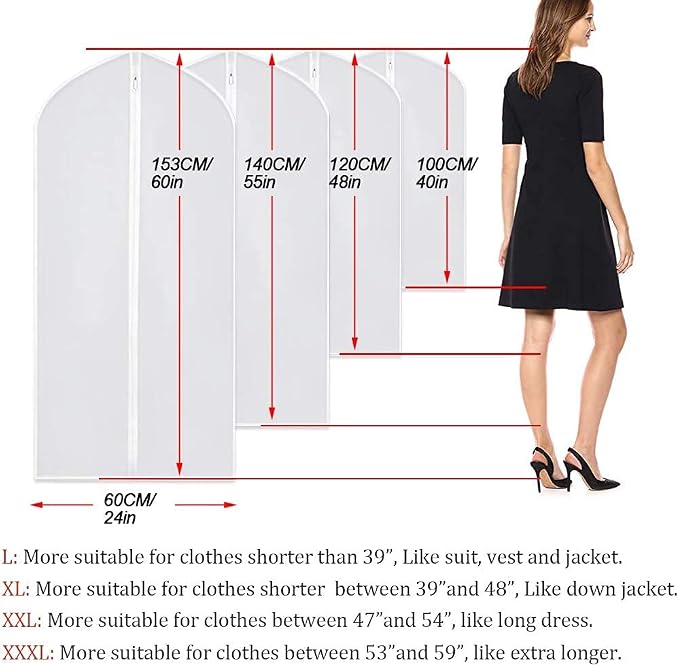 Garment Bags Covers 24''X60'' Dress Bags - Image 2