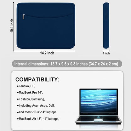 Laptop Sleeve Case 14 inch, Shockproof Protective Laptop Cover Briefcase - Image 4