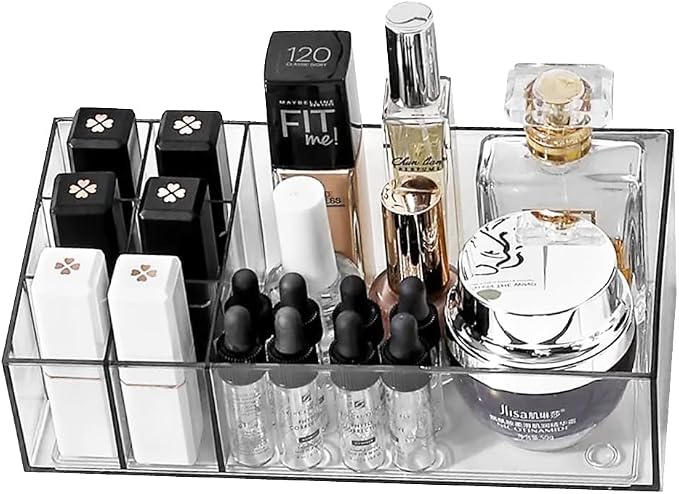 Clear Acrylic Makeup Organizer | Vanity Tray by Unknown