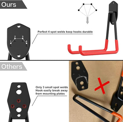 WALMANN 12 PCS Garage Storage System Hooks, Wall Mount Heavy Duty Rubber Coated - Image 5