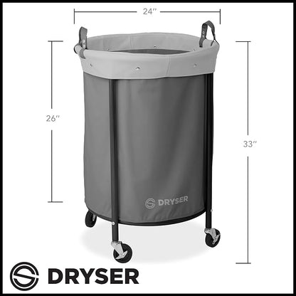 Dryser Laundry Basket with Wheels, 65 Gal. Commercial Round Rolling Laundry - Image 6