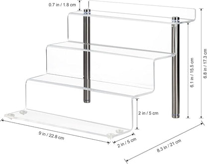 Acrylic Riser Shelf 4 Tier Clear Display Stand - Image 2