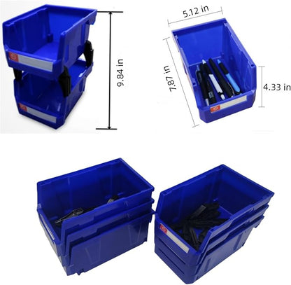 Pe&Hui Storage Organizer Bins, Wall Mount Storage Parts Rack, Stackable Shop - Image 3