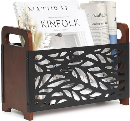 Magazine Holder, Wood Magazine Rack, Rustic Magazine File Holder, Magazine by QILICHZ