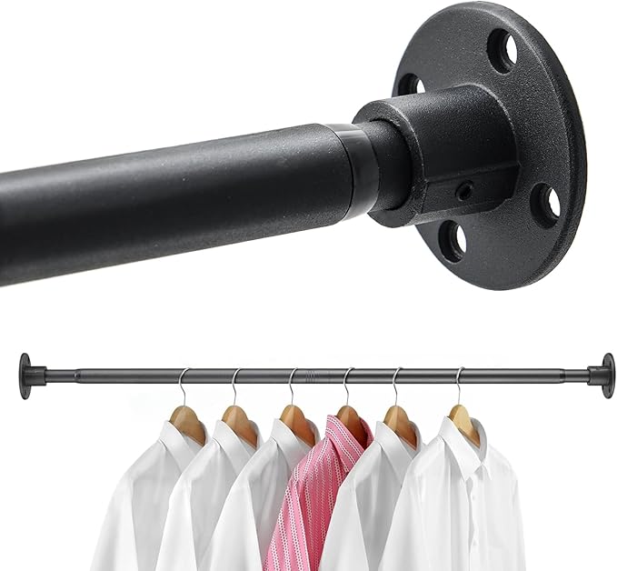 Closet Rods, 28-92 inch Adjustable Size, Screw Fixing Connection, by Pragmatist