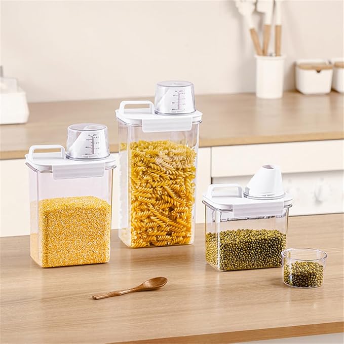 2Pcs Rice Dispenser Storage Containers, 2.3L Small Rice Bucket - Image 3