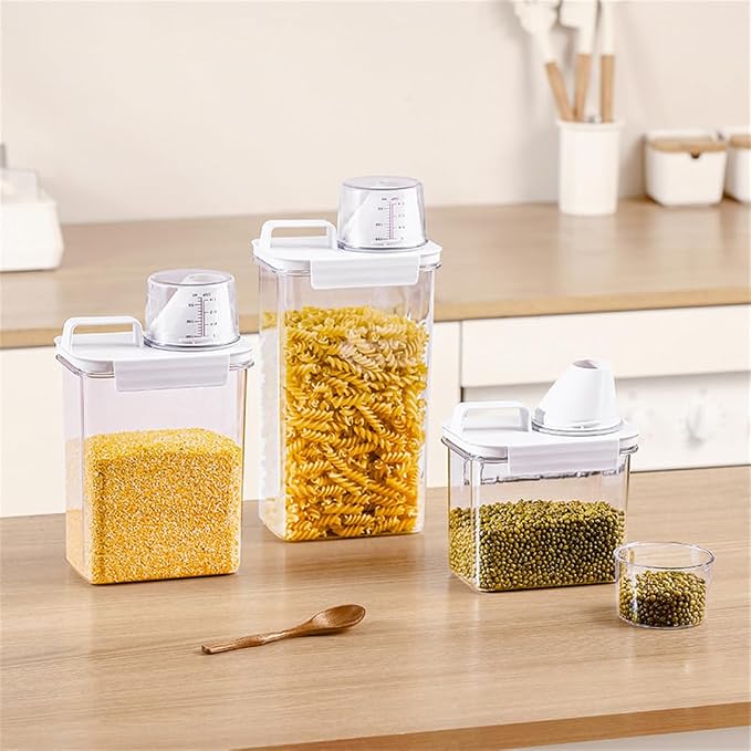 2Pcs Rice Dispenser Storage Containers, 1.1L Small Rice Bucket - Image 3