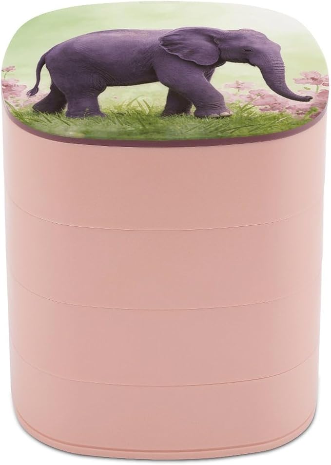 Purple Elephant Rotating Jewelry Organizer Box 4-Layer 360° Rotatable ABS by CSGJMYGS