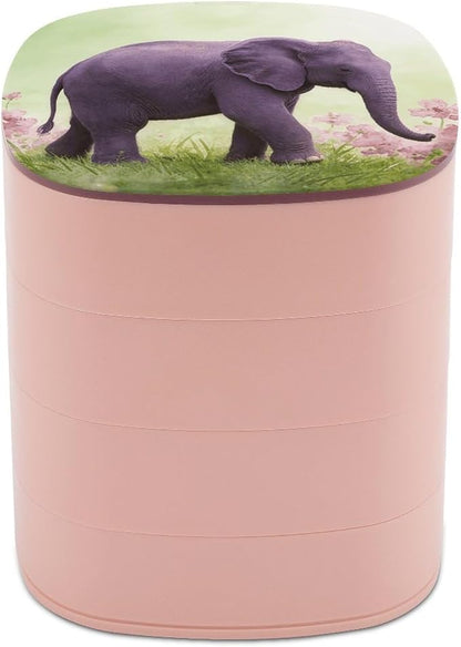 Purple Elephant Rotating Jewelry Organizer Box 4-Layer 360° Rotatable ABS by CSGJMYGS