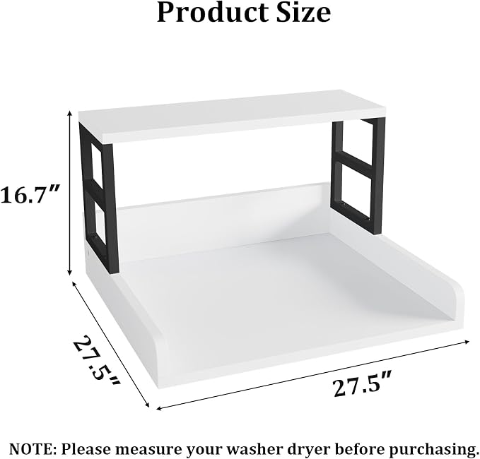 Washer Dryer Countertop with Shelf, 27.5″D x 27.5″W x 16.7″H, Countertop - Image 2