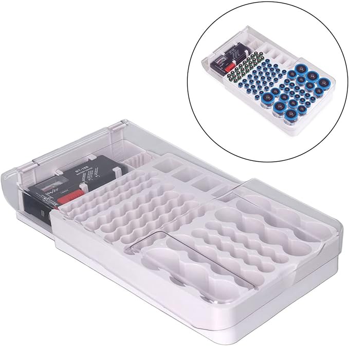 Battery Organizer, Battery Holder Box Holds, Large Capacity Battery Storage Box - Image 6