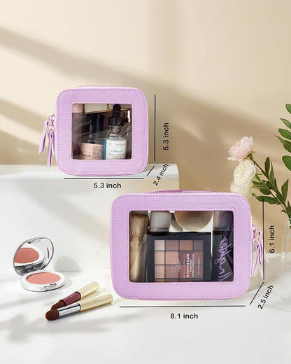 Travel Clear Makeup Bag Set, TSA Approved Cosmetic Bag Case - Image 5