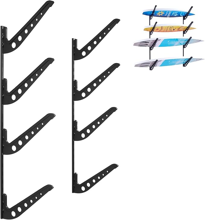 VEVOR Surfboard Wall Mount, 4 Tiers Horizontal Surfboard Rack by VEVOR
