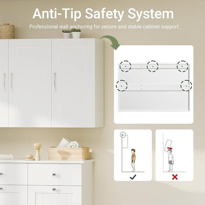 SoBuy Bathroom Wall Cabinet, Large 3-Door, 23.6 x 11.8 x 35.4 in, Kitchen & - Image 7