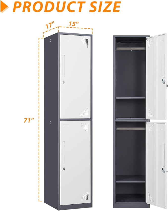 Metal Locker for Home, Dressing Room, Lockable Locker Cabinet - Image 3