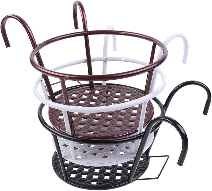 Hanging Railing Planters Baskets Art Hanging Flower Stands Balcony Flower Pot - Image 3