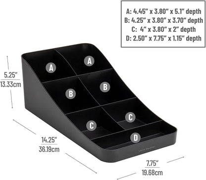 Mind Reader 7-Compartment Coffee Condiment Organizer, Cup and Lid Holder - Image 3