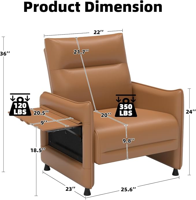 Upholstered Accent Sofa, Modern Faux Leather Chair - Image 2