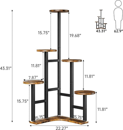 Yzosvki Corner Plant Stand Indoor, 6 Tiered Corner Plant Shelf Flower Stand - Image 3