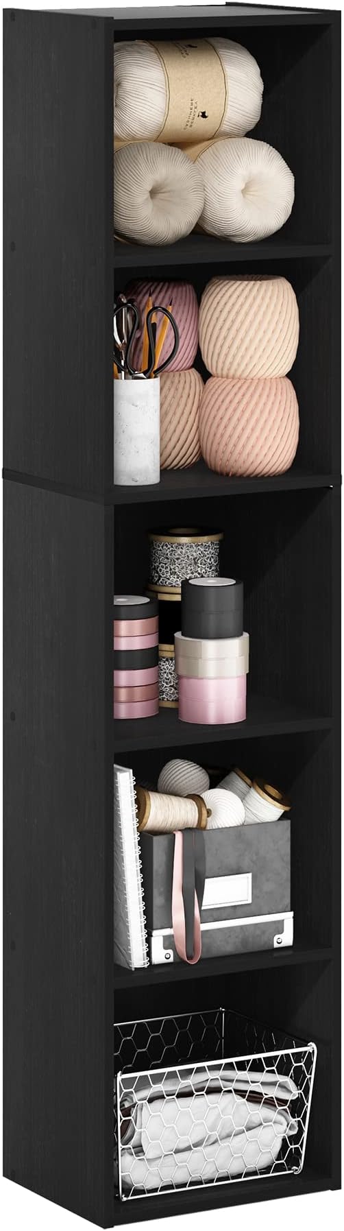 Furinno PASIR Book Shelf, 5-Tier Modern Bookshelf, Open Shelves Bookcase 9 x 12 by Furinno-FitsYourSpaceFitsYourBudget