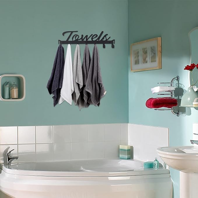 Azmoncy 2 Pack Over The Door Hooks, Towel Rack - Image 5