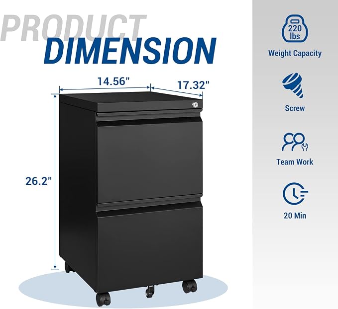 2 Drawer Vertical File Cabinet - Image 3