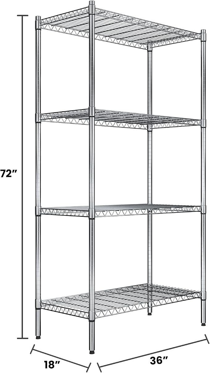 Quantum Storage Systems RWR72-1836LD Adjustable Wire Chrome 4 Shelves 72" H x - Image 2