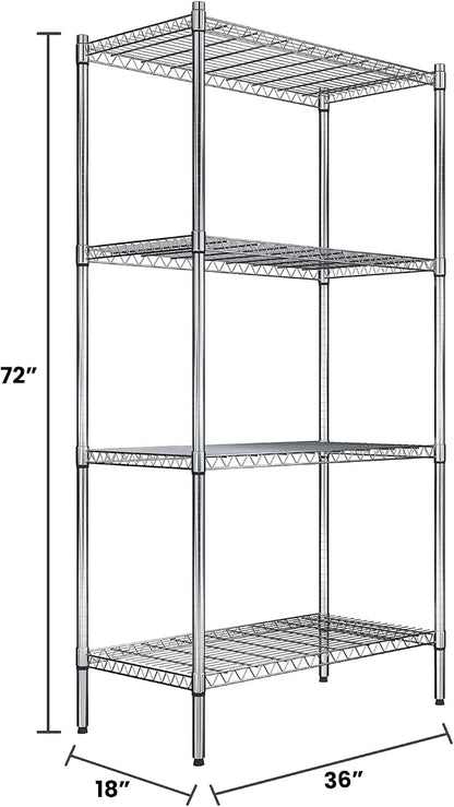 Quantum Storage Systems RWR72-1836LD Adjustable Wire Chrome 4 Shelves 72" H x - Image 2