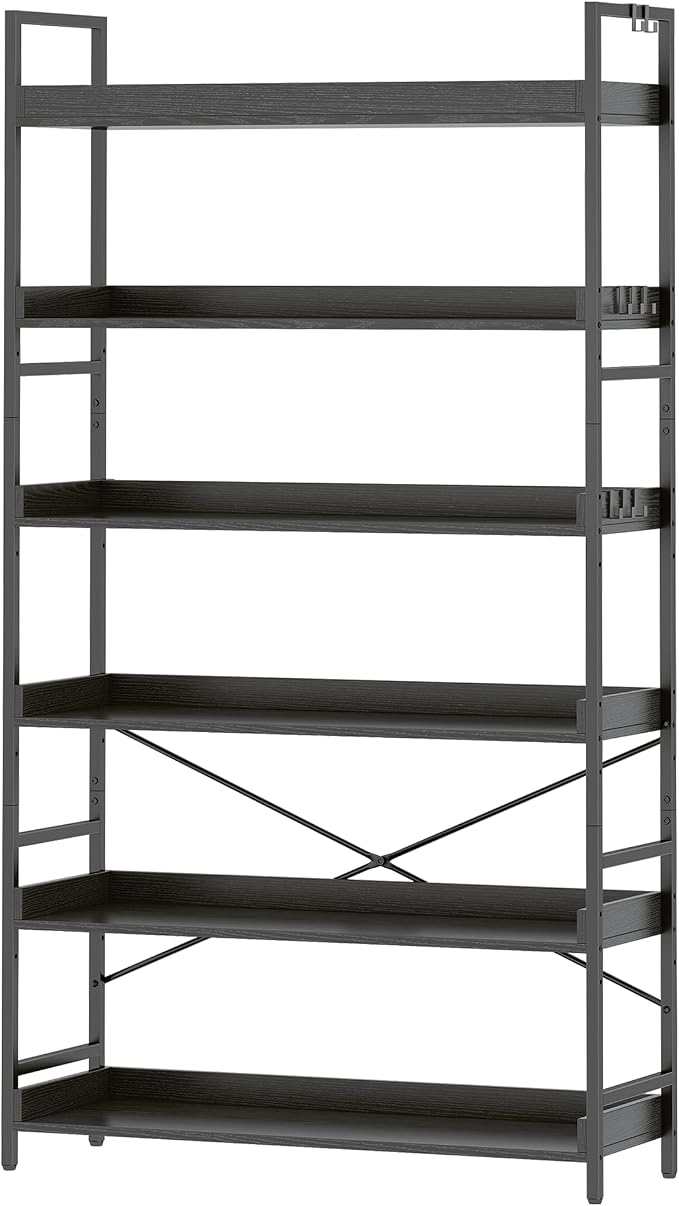 HCHQHS Bookshelf, Adjustable Industrial Bookcase, Vertical Tall Book Shelf by HCHQHS