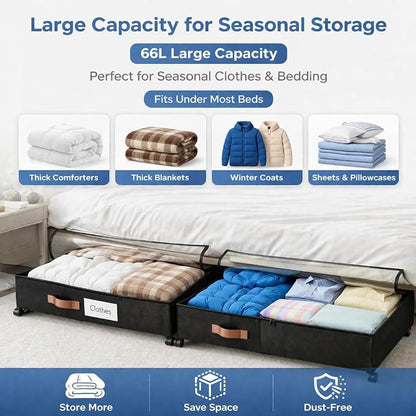 Underbed storage box with wheels that can be pulled, equipped with a partition - Image 7