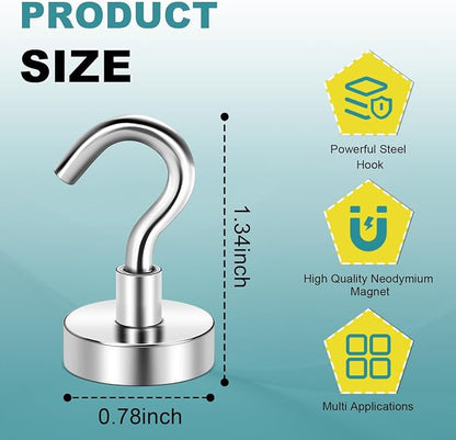 E BAVITE Heavy Duty Magnetic Hooks, 50 LBS Strong Neodymium Magnet Hook | - Image 4