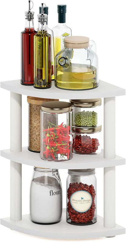 Furinno Turn-N-Tube Kitchen Countertop Organizer, 3-Tier Corner Countertop by Furinno-FitsYourSpaceFitsYourBudget
