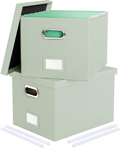 2 Pack File Storage Organizer, Portable File Box by Oterri