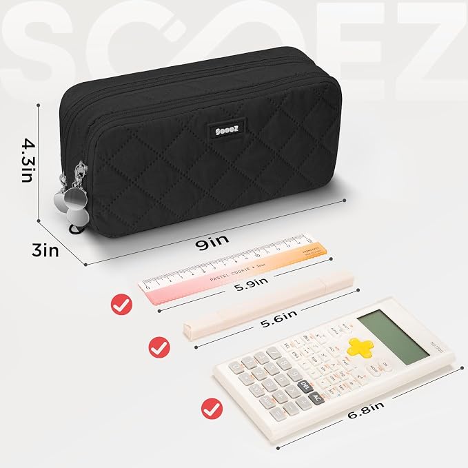 Sooez Large Pencil Case Pouch, Extra Big Pencil Bag - Image 5