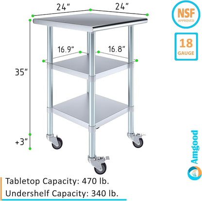 AmGood Stainless Steel Work Table - Image 3