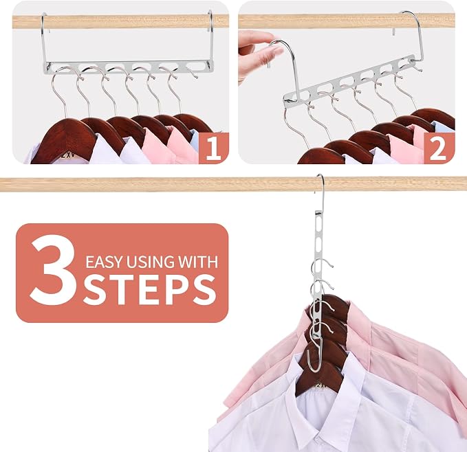 Space Saving Hangers for Clothes, 10 Pack Hanger Organizer Space Saver - Image 3