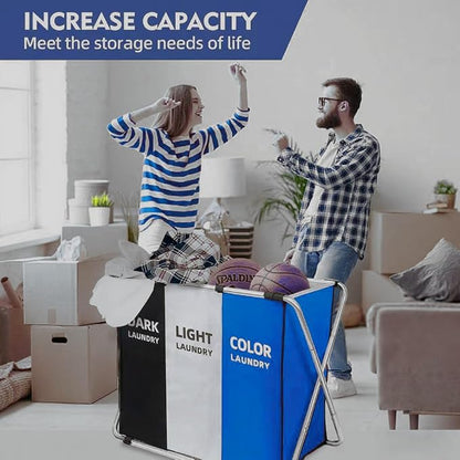 160L Large Laundry Basket, Freestanding Laundry Hamper, Collapsible Tall - Image 4