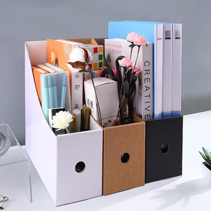 Limitliho 6 Pack White Cardboard Magazine Holder - Image 2